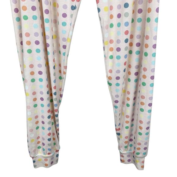 Polkadot England Pajama Pants Lounge Joggers Soft Colorful Women's L - Picture 4 of 9